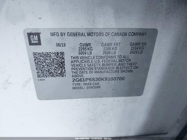 2019 CADILLAC XTS 2G61P5S30K9100700 Photo 8