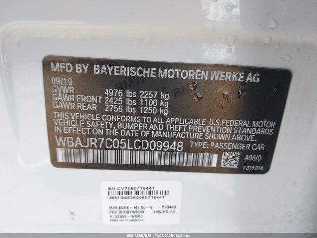 2020 BMW 530I WBAJR7C05LCD09948 Photo 8