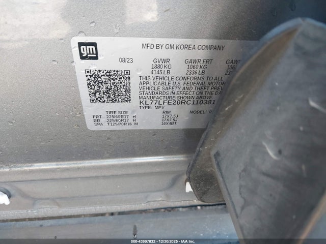 KL77LFE20RC110381 Chevrolet Trax Fwd Sp