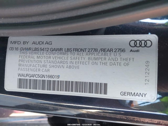 2016 AUDI A6 WAUFGAFC5GN166019 Photo 8