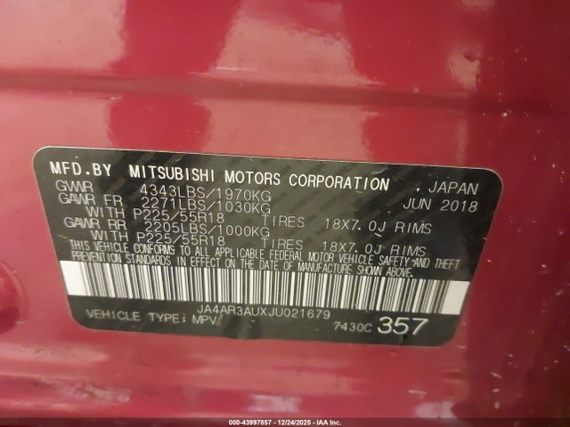 2018 MITSUBISHI OUTLANDER SPORT JA4AR3AUXJU021679 Photo 8