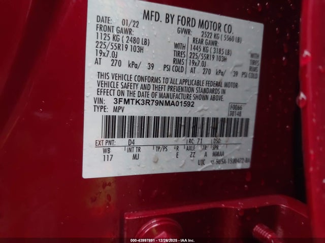 Ford Mustang Mach-e Premium 2022 3FMTK3R79NMA01592 Image 9