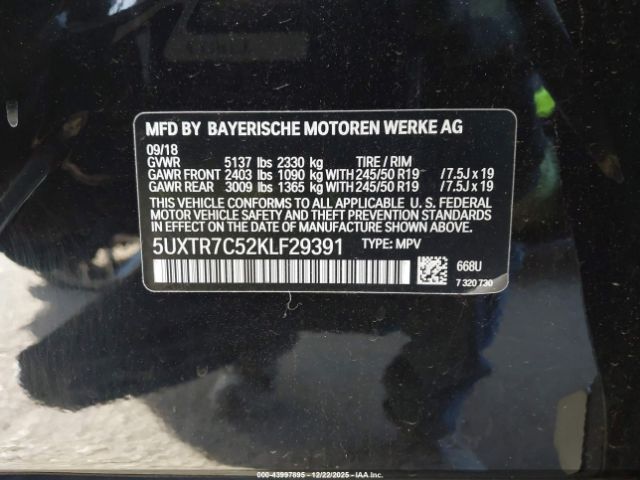 2019 BMW X3 5UXTR7C52KLF29391 Photo 8