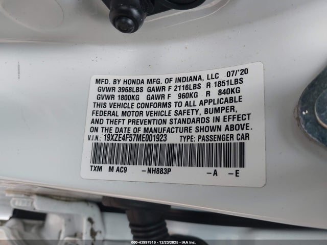 19XZE4F57ME001923 Honda INSIGHT EX