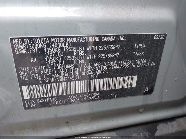 Toyota Rav4 Xle 2021 2T3P1RFV8MC145311 Image 9
