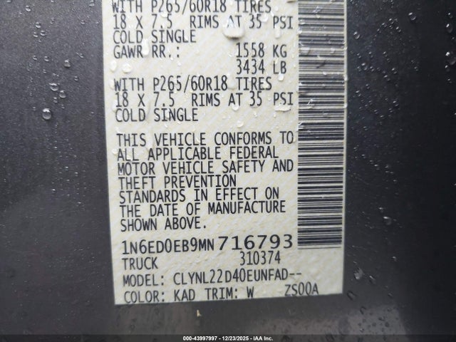 2021 NISSAN FRONTIER 1N6ED0EB9MN716793 Photo 8