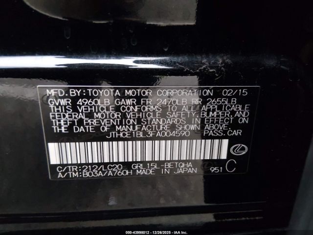 2015 LEXUS GS 350 JTHCE1BL3FA004590 Photo 8