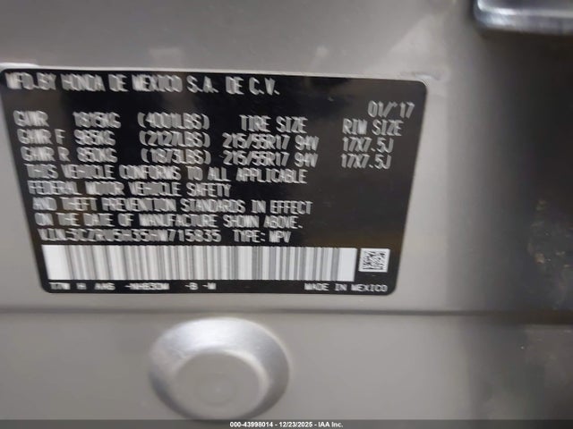 3CZRU5H35HM715835 Honda HR-V LX