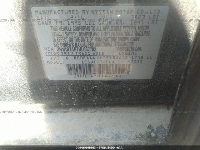 Nissan SENTRA SV 2017 3N1AB7AP7HL667703 Image 9