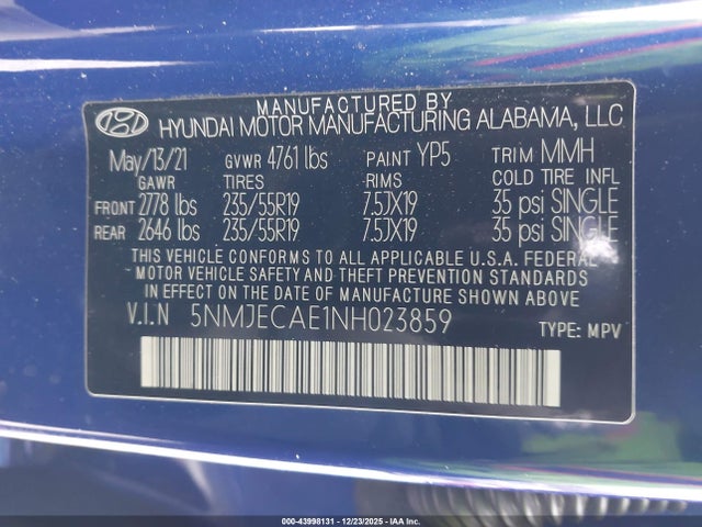 2022 HYUNDAI TUCSON 5NMJECAE1NH023859 Photo 8