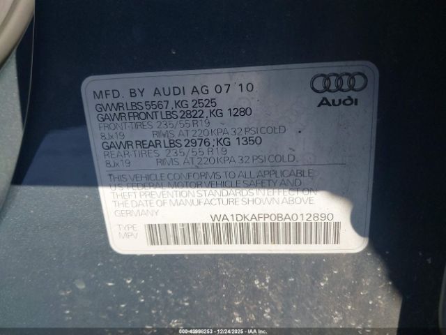 2011 AUDI Q5 WA1DKAFP0BA012890 Photo 8