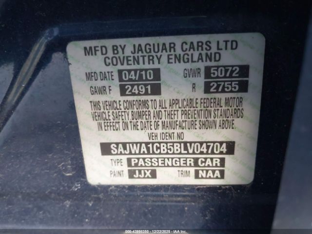 2011 JAGUAR XJ SAJWA1CB5BLV04704 Photo 8