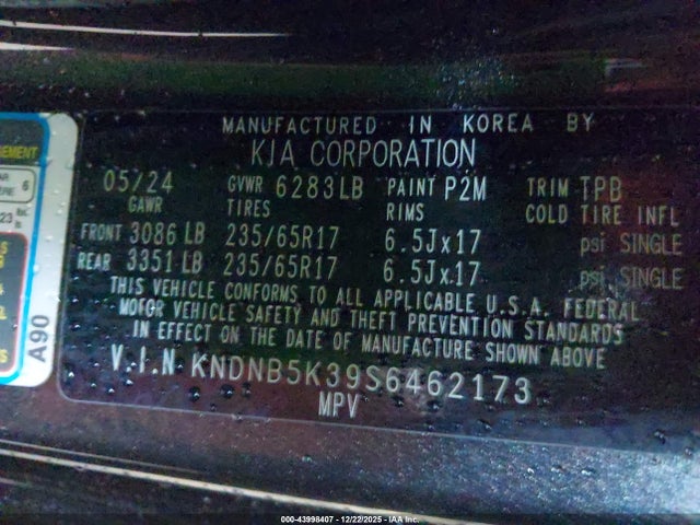 KIA Carnival Mpv Lxs 2025 KNDNB5K39S6462173 Image 9