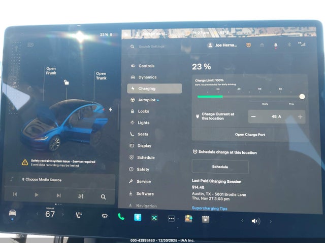 Aukcja sprzedaży 2024 Tesla Model 3 Long Range Dual Motor All-wheel Drive/rear-wheel Drive, vin: 5YJ3E1EA4RF855644, numer aukcji: 43998460