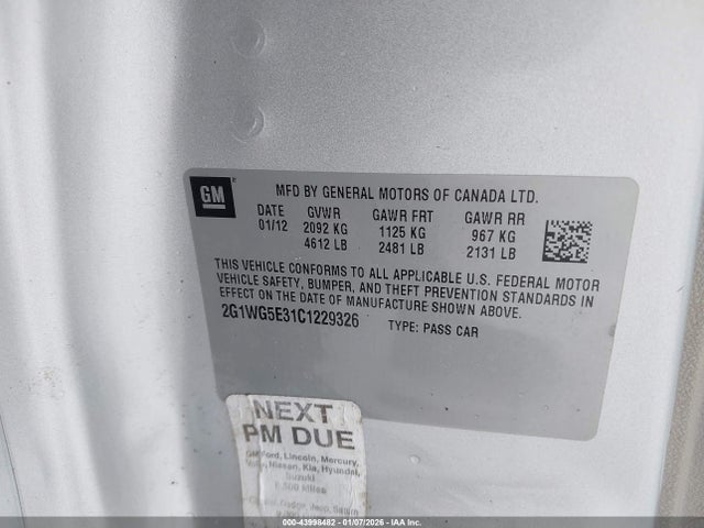 2012 CHEVROLET IMPALA 2G1WG5E31C1229326 Photo 8