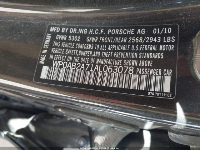 2010 PORSCHE PANAMERA WP0AB2A71AL063078 Photo 8