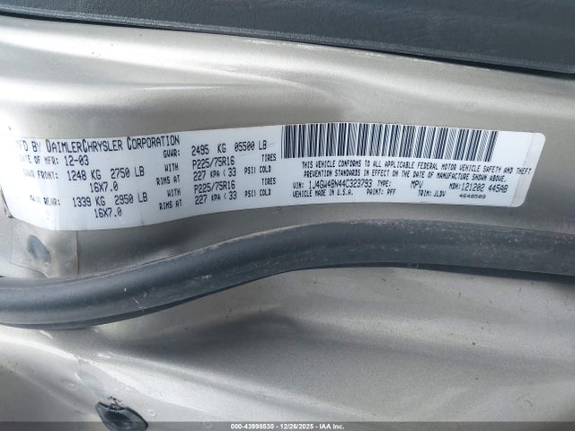 2004 JEEP GRAND CHEROKEE 1J4GW48N44C323793 Photo 8