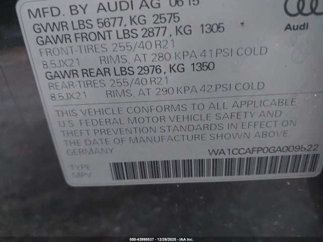 2016 AUDI SQ5 WA1CCAFP0GA009522 Photo 8