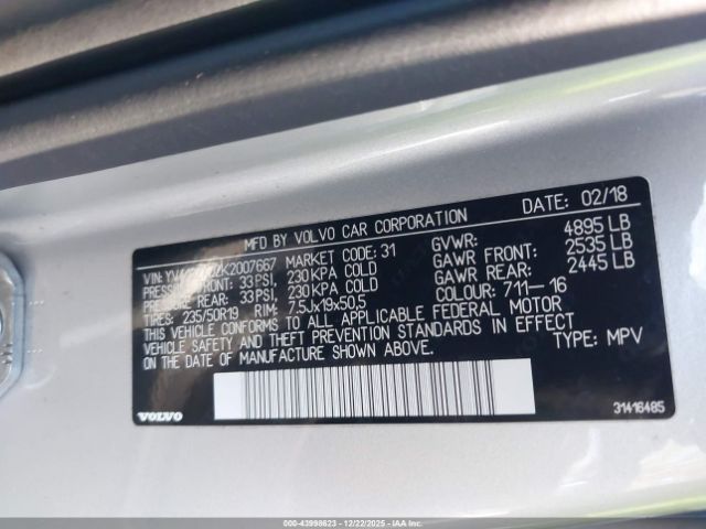 2019 VOLVO XC40 YV4162XZ2K2007667 Photo 8