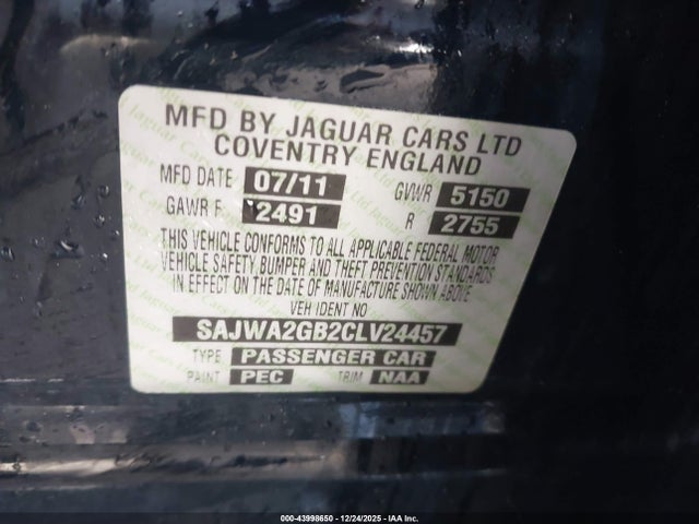 2012 JAGUAR XJ SAJWA2GB2CLV24457 Photo 8