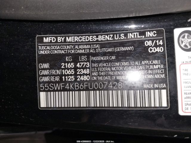 2015 MERCEDES-BENZ C 300 55SWF4KB6FU007428 Photo 8