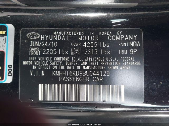 2011 HYUNDAI GENESIS KMHHT6KD9BU044129 Photo 8