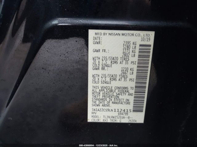 2020 NISSAN MURANO 5N1AZ2CS9LN112415 Photo 8