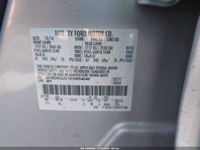 2014 FORD EDGE 2FMDK3JC1EBB54546 Photo 8