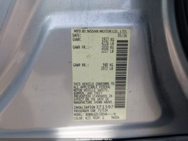 2016 NISSAN ALTIMA 1N4AL3AP1GN371597 Photo 8