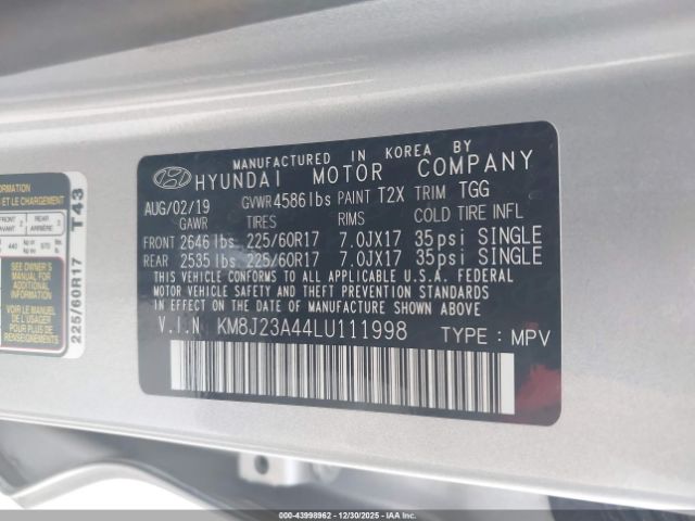 2020 HYUNDAI TUCSON KM8J23A44LU111998 Photo 8