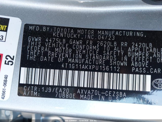 2023 TOYOTA CAMRY 4T1G11AKXPU156112 Photo 8