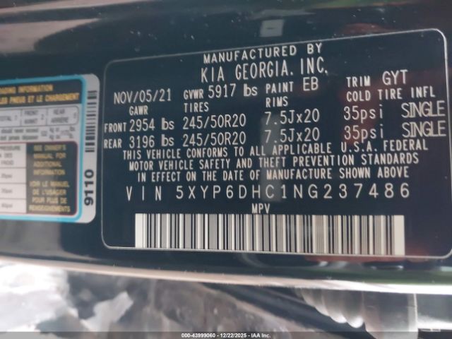 2022 KIA TELLURIDE 5XYP6DHC1NG237486 Photo 8