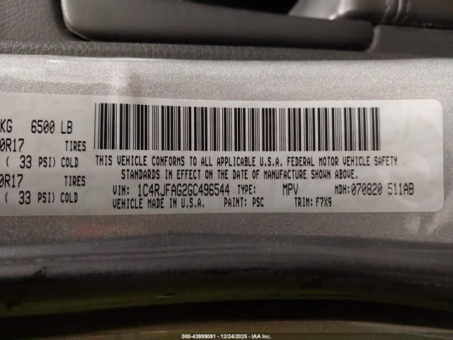 1C4RJFAG2GC496544 Jeep Grand Cherokee Laredo