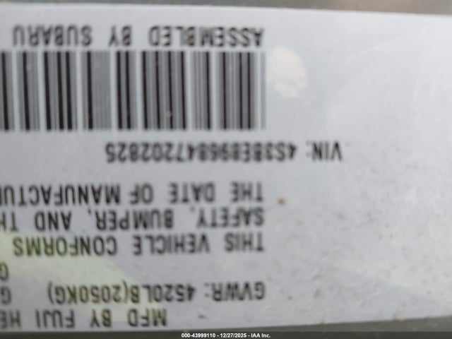 2004 SUBARU OUTBACK 4S3BE896847202825 Photo 8