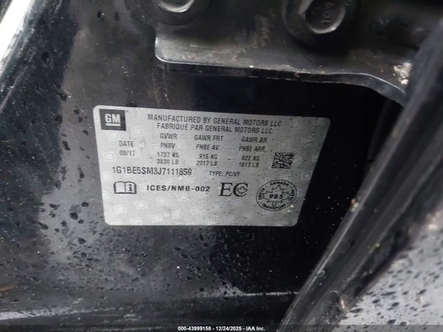 1G1BE5SM3J7111859 Chevrolet Cruze Lt Auto