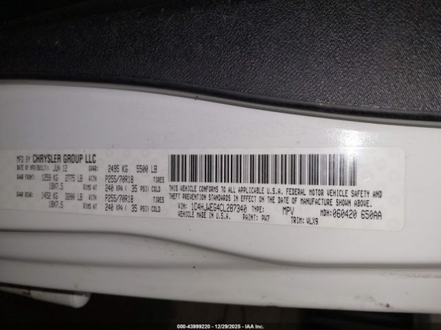 2012 JEEP WRANGLER UNLIMITED 1C4HJWEG4CL287340 Photo 8