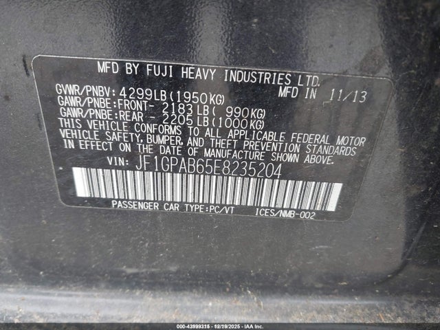 Subaru Impreza 2.0i Premium 2014 JF1GPAB65E8235204 Image 9