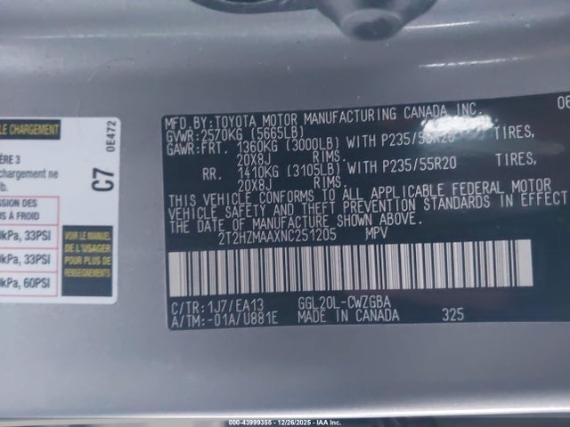 2022 LEXUS RX 350 2T2HZMAAXNC251205 Photo 8