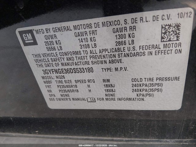 2013 CADILLAC SRX 3GYFNGE36DS533180 Photo 8