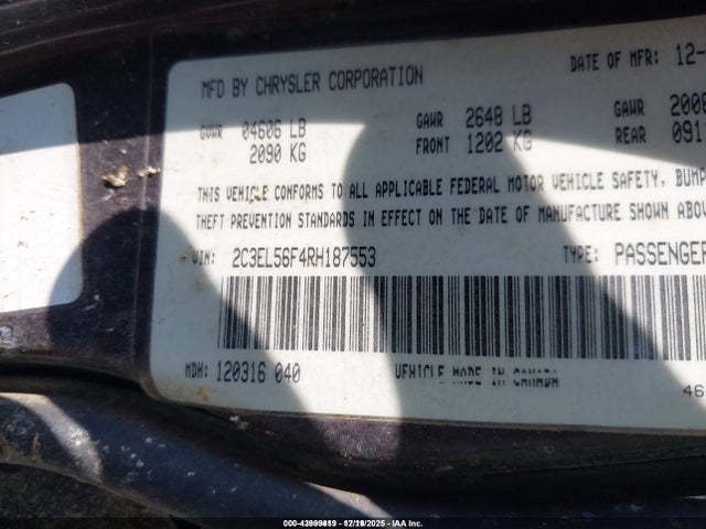 Продаж на аукціоні авто 1994 Chrysler Concorde, vin: 2C3EL56F4RH187553, номер лоту: 43999419