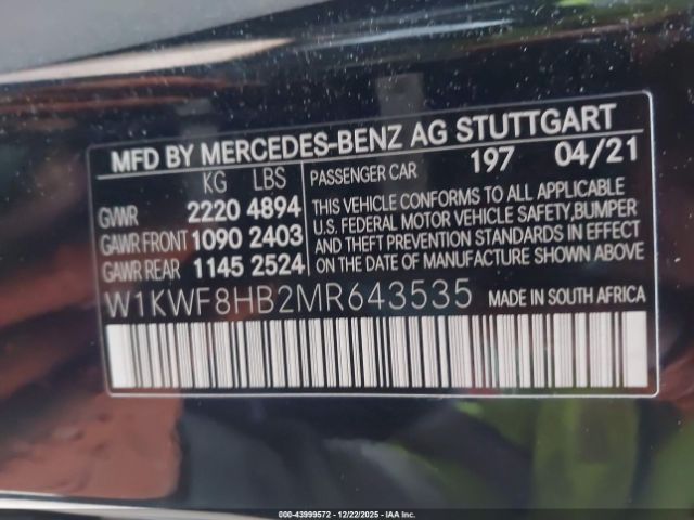 2021 MERCEDES-BENZ AMG C 63 W1KWF8HB2MR643535 Photo 8