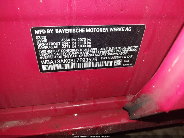 2020 BMW 228I GRAN COUPE WBA73AK08L7F93529 Photo 8