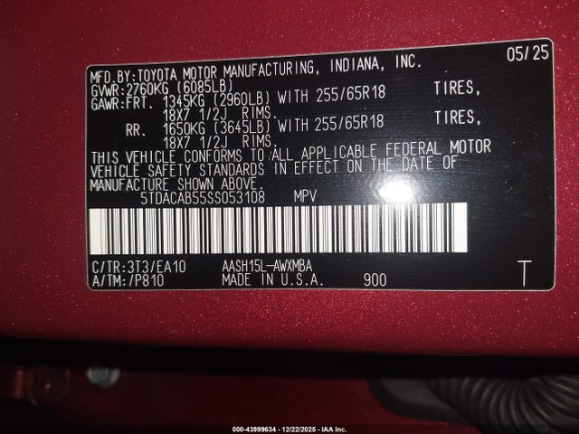 5TDACAB55SS053108 Toyota Grand Highlander Hybrid Xle