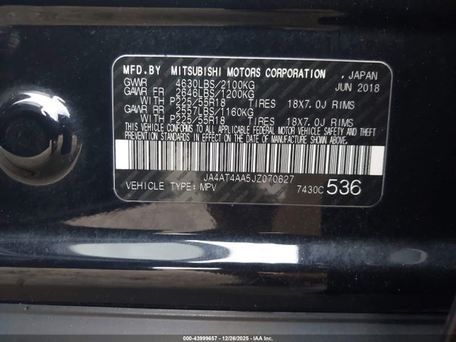 2018 MITSUBISHI ECLIPSE CROSS JA4AT4AA5JZ070627 Photo 8