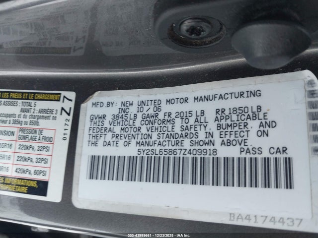 2007 PONTIAC VIBE 5Y2SL65867Z409918 Photo 8
