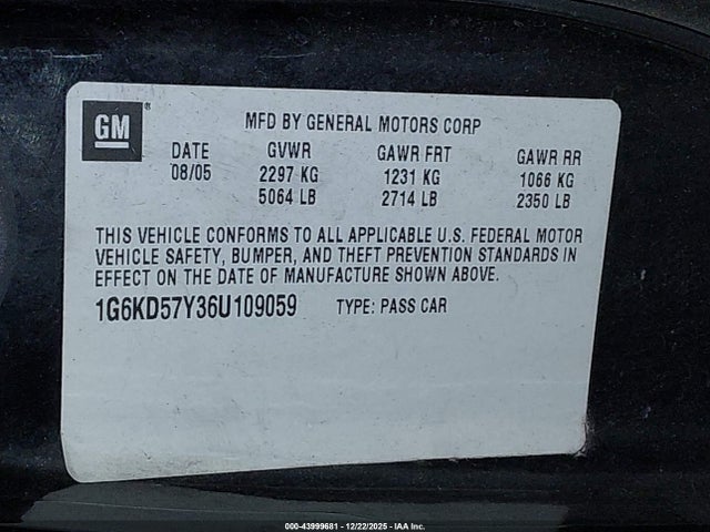 2006 CADILLAC DTS 1G6KD57Y36U109059 Photo 8