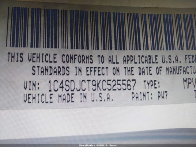 2019 DODGE DURANGO 1C4SDJCT9KC525567 Photo 8