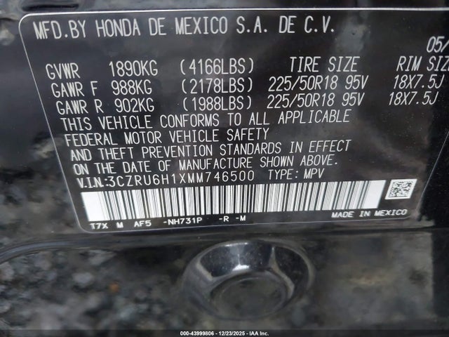2021 HONDA HR-V 3CZRU6H1XMM746500 Photo 8