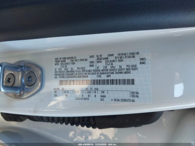 2022 FORD ESCAPE 1FMCU0G60NUB83844 Photo 8
