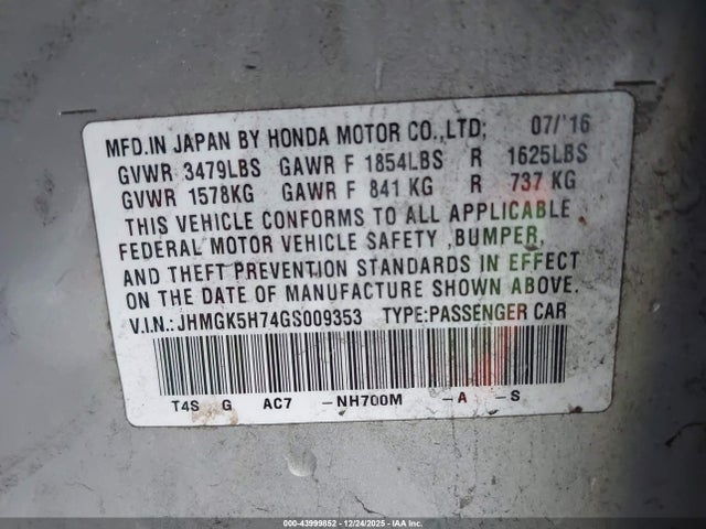 2016 HONDA FIT JHMGK5H74GS009353 Photo 8